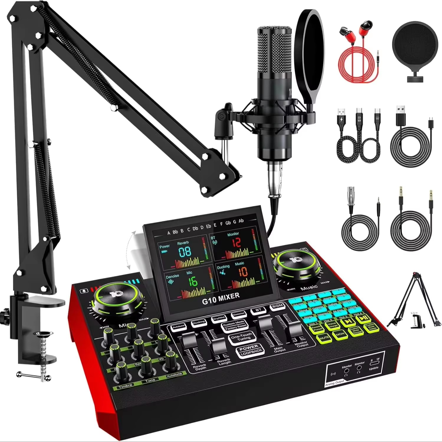 Audio Music Recorder - Tenlamp G10 Interfejs Audio do Transmisji