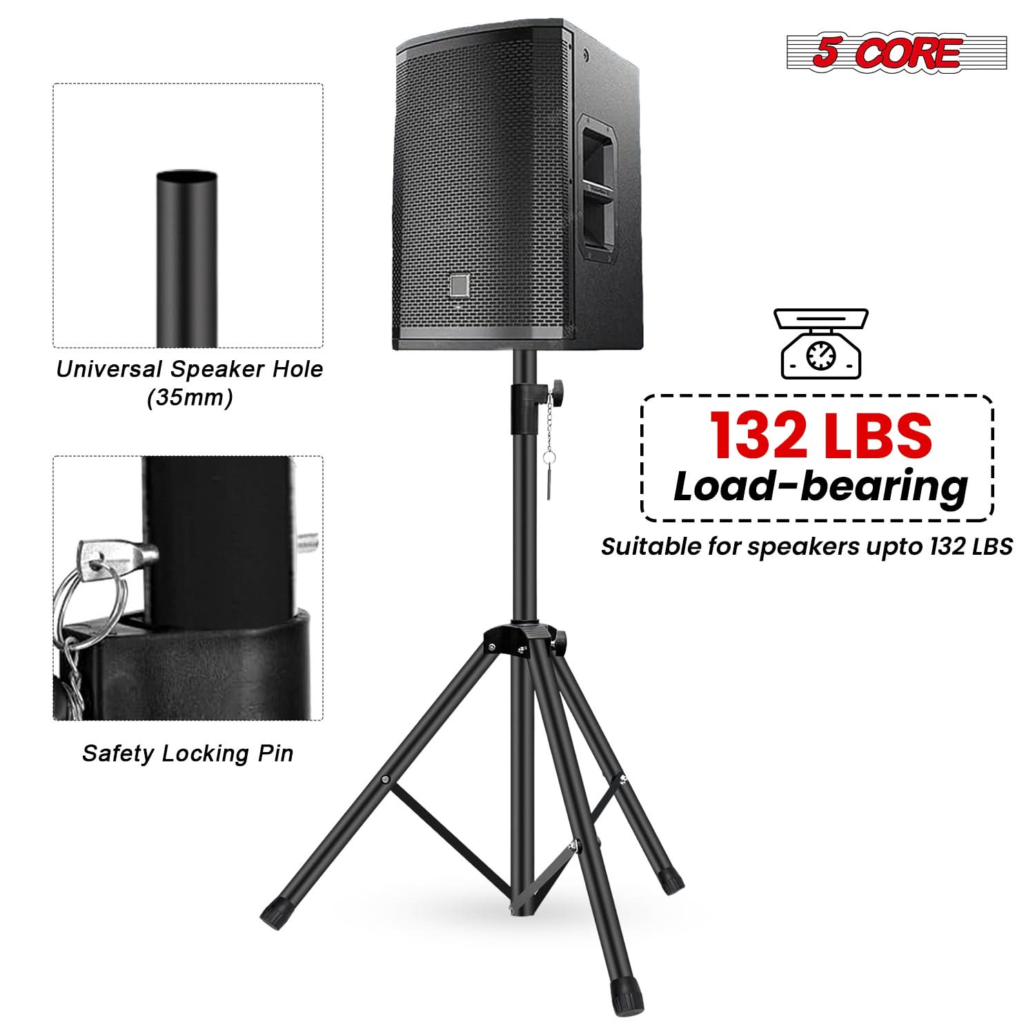 Stojak na głośniki 5-ogniowy,  – Speaker Stand Tripod recenzja i cena