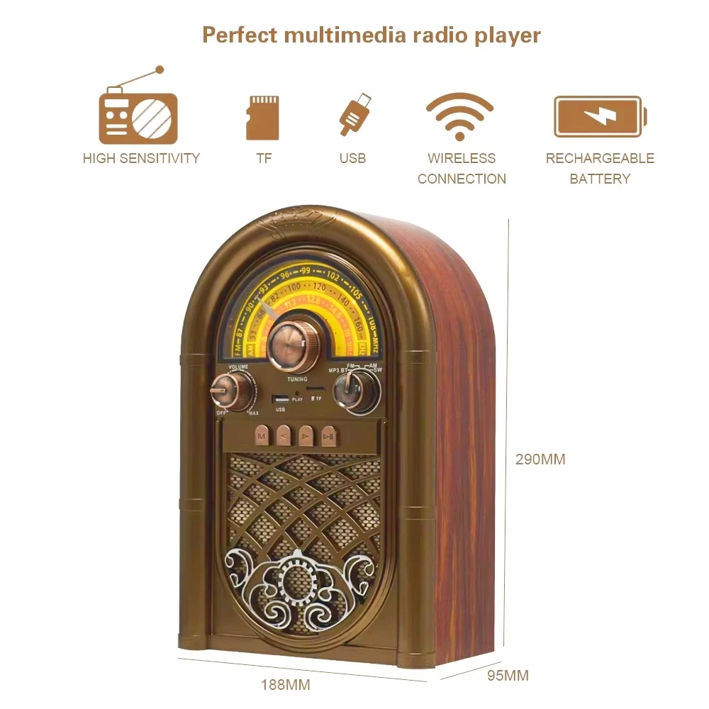 R-1950BT Retro przenośny akumu – Audio Music Apple recenzja i cena
