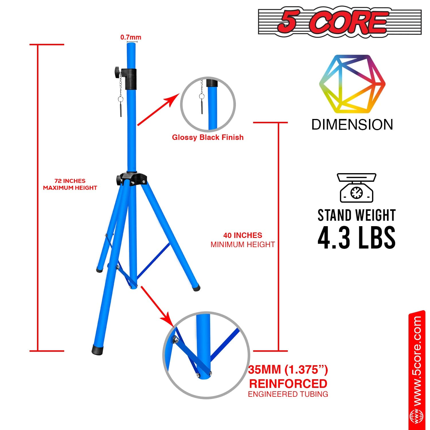 5-ramienny statyw głośnikowy z – Speaker Stand Tripod recenzja i cena