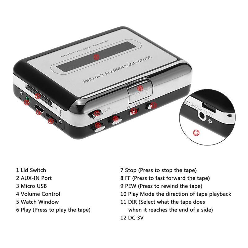 Odtwarzacz kasetowy M52K-USB z – Audio Music File recenzja i cena